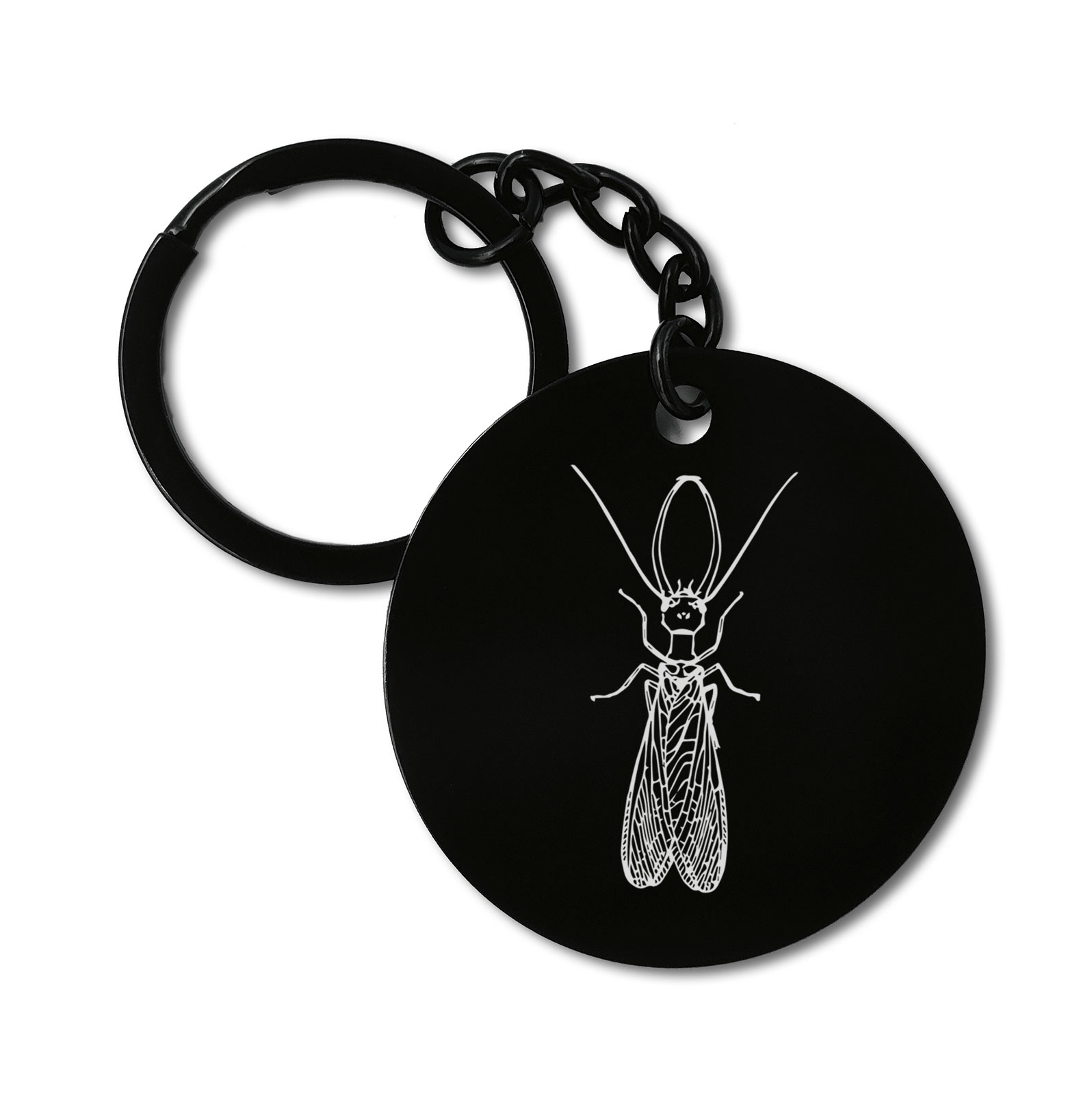 Insect Dobsonflies Minimal Art Graviruotas metalinis pakabukas su pasirenkamu užkabinimu