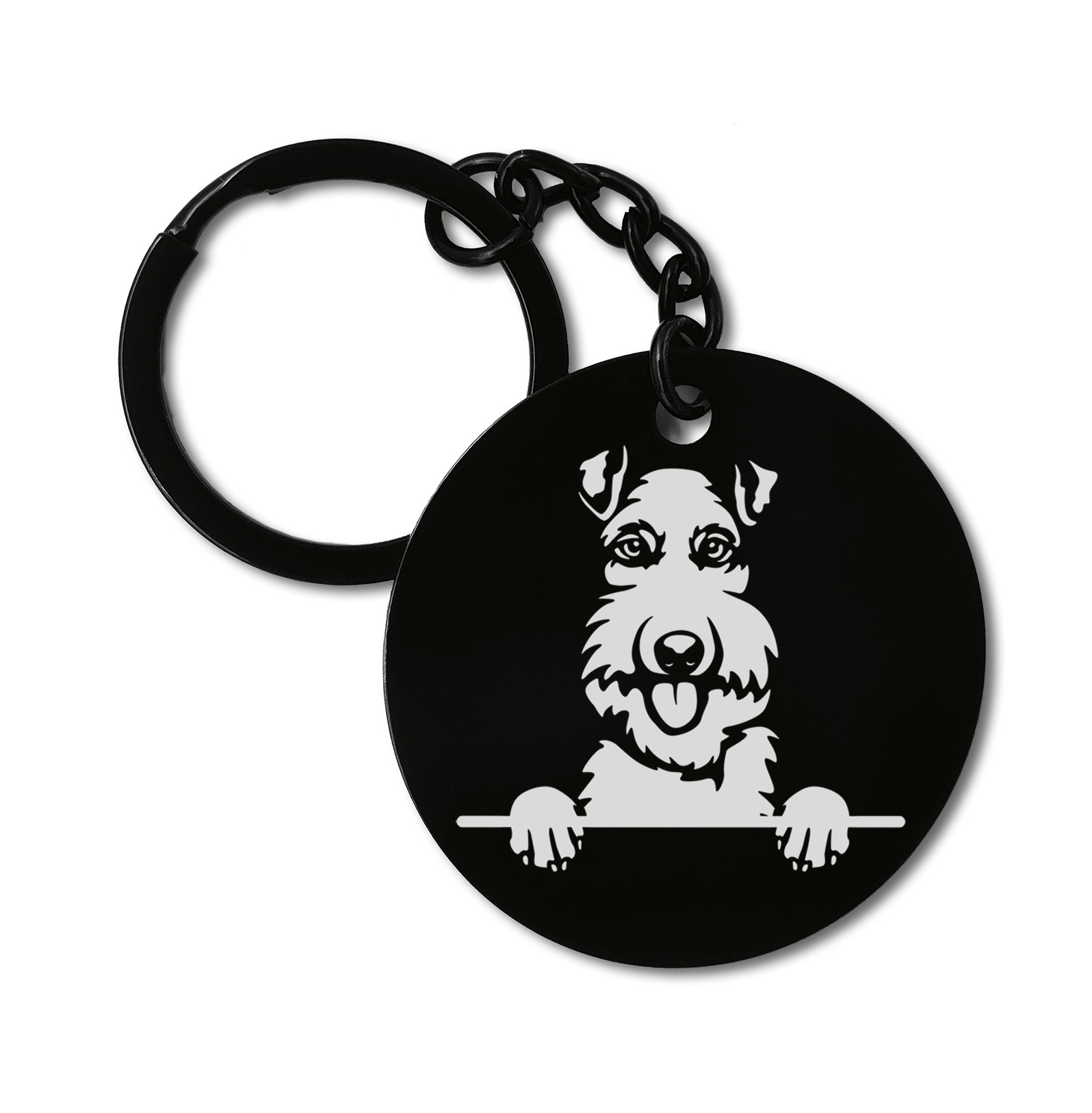 Fox Terriers Wire Cute Dog Graviruotas metalinis pakabukas su pasirenkamu užkabinimu