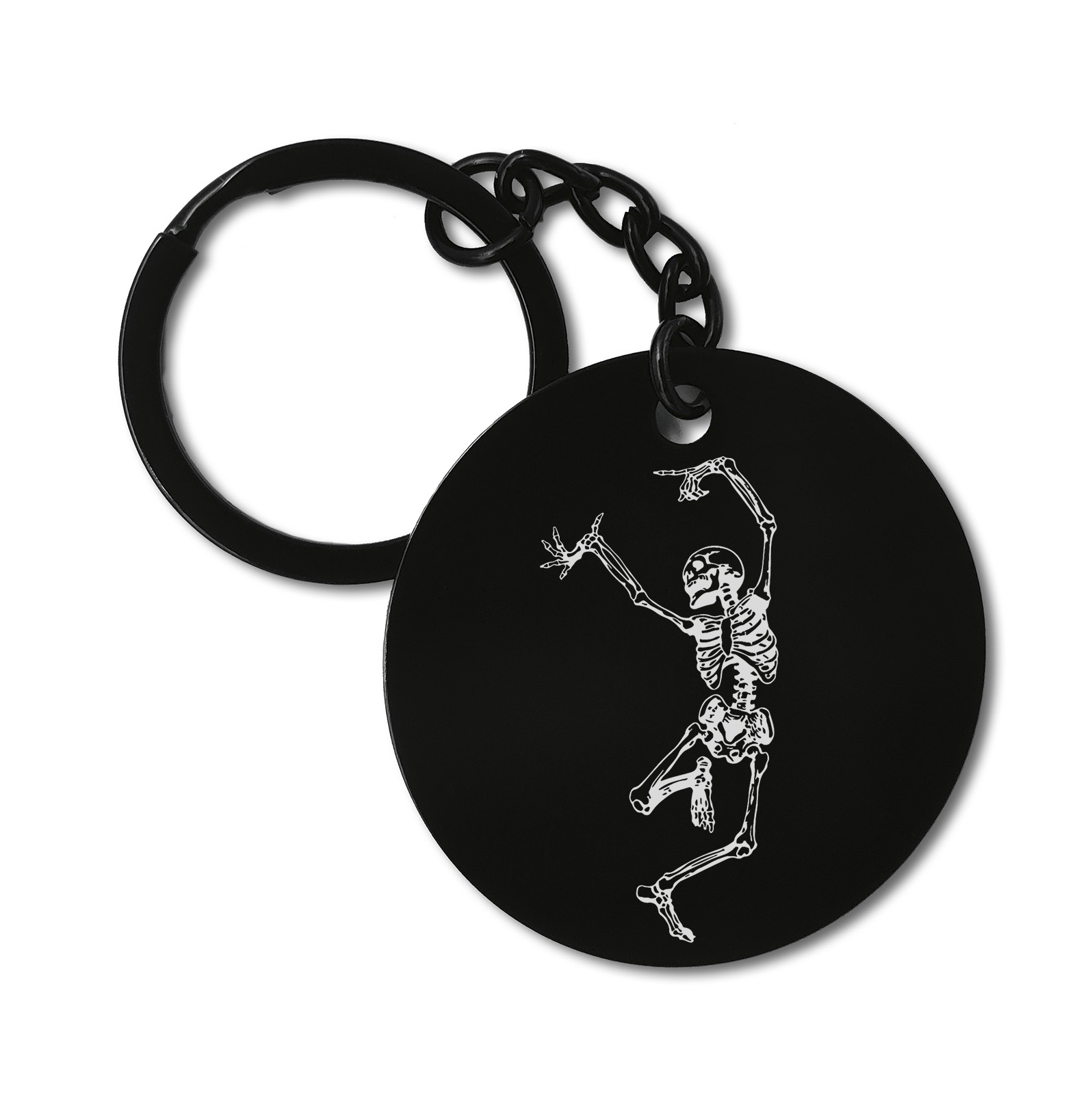 0388 Dance Death Dancing Skeleton Graviruotas metalinis pakabukas su pasirenkamu užkabinimu