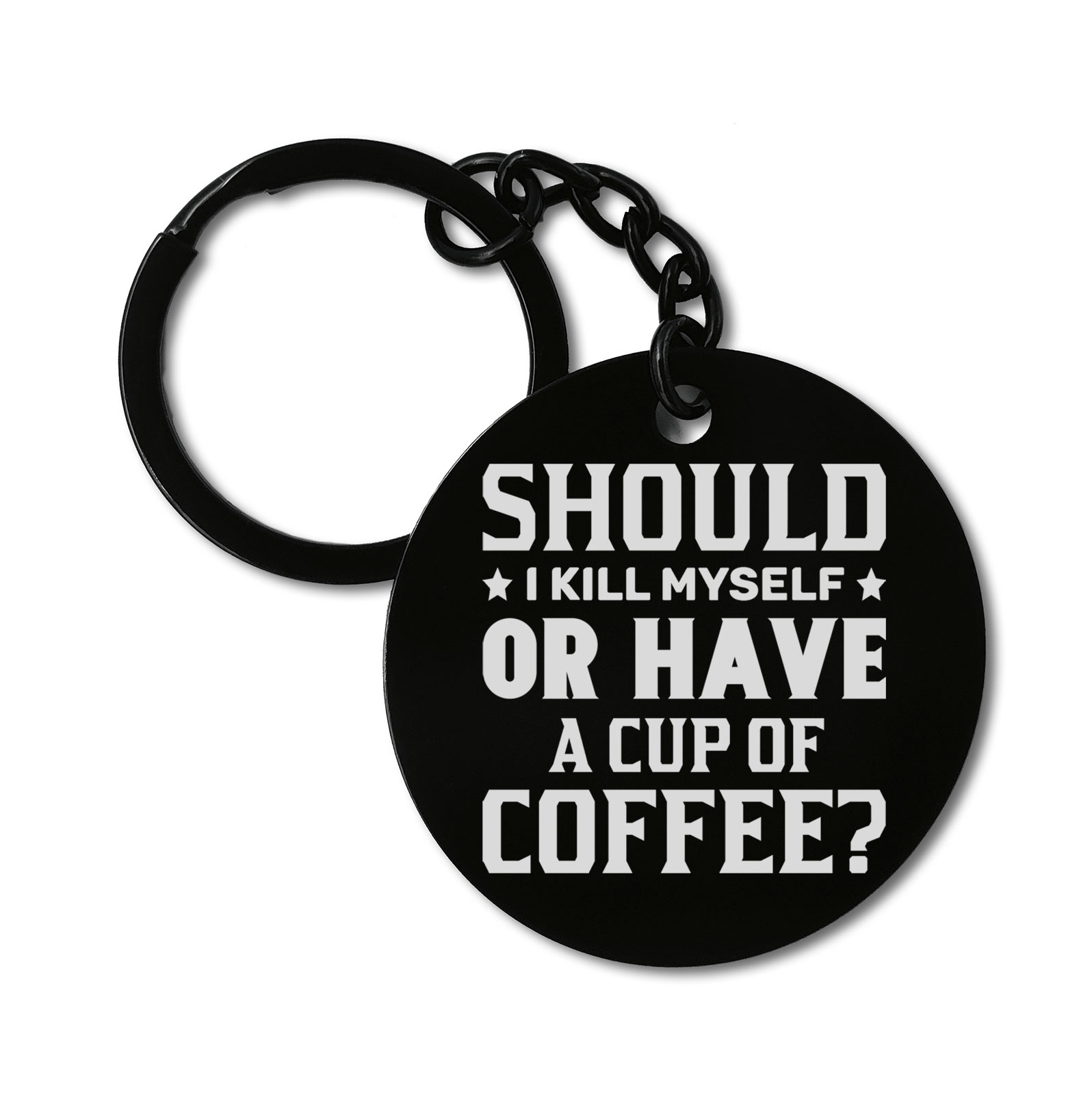 0398 Coffee Lover_s Funny Quote Graviruotas metalinis pakabukas su pasirenkamu užkabinimu