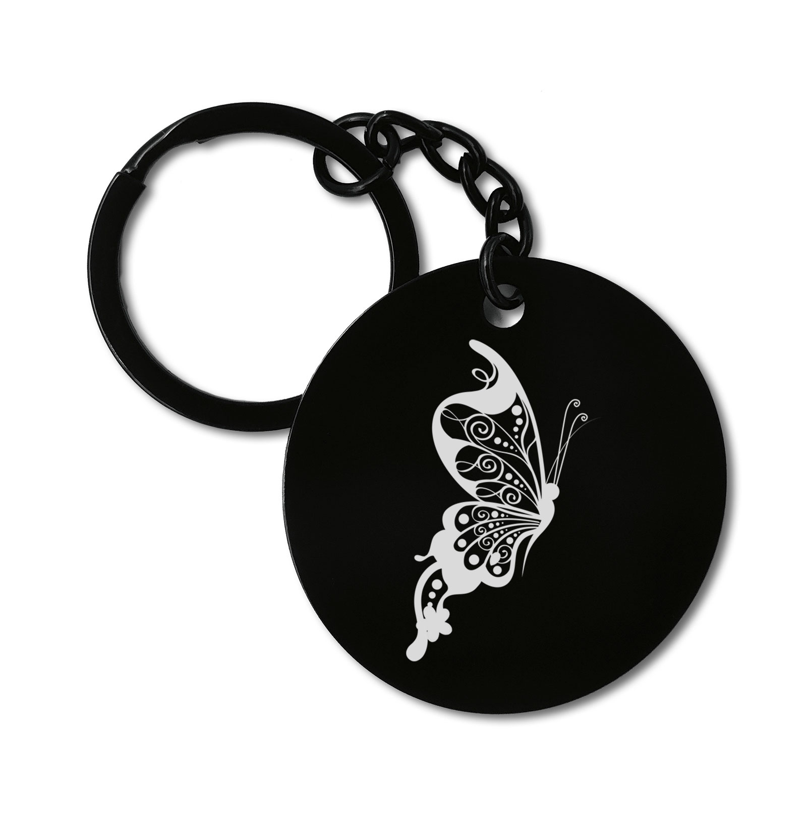0428 Butterfly Animal Graviruotas metalinis pakabukas su pasirenkamu užkabinimu