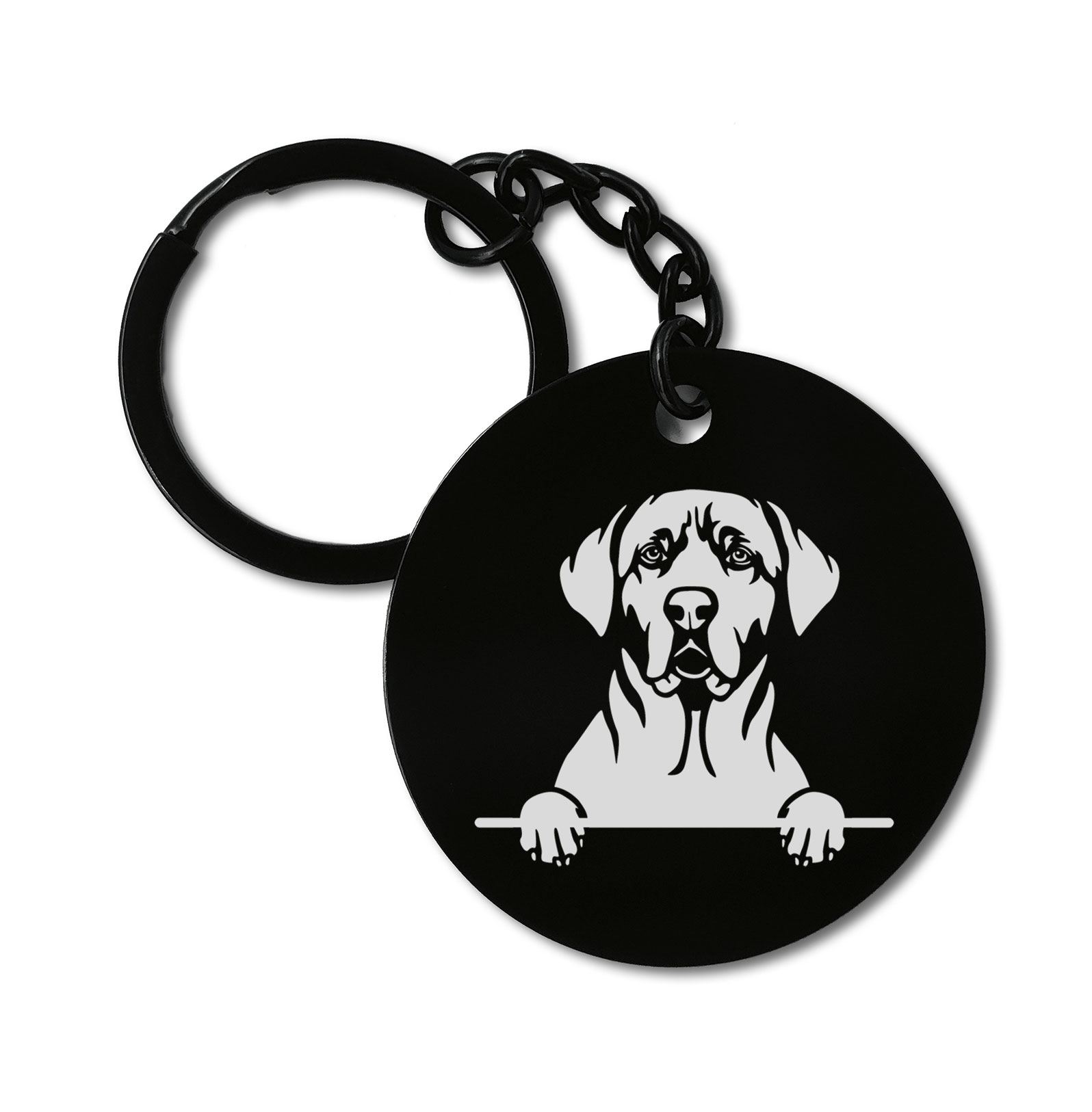 Broholmer Cute Dog Graviruotas metalinis pakabukas su pasirenkamu užkabinimu