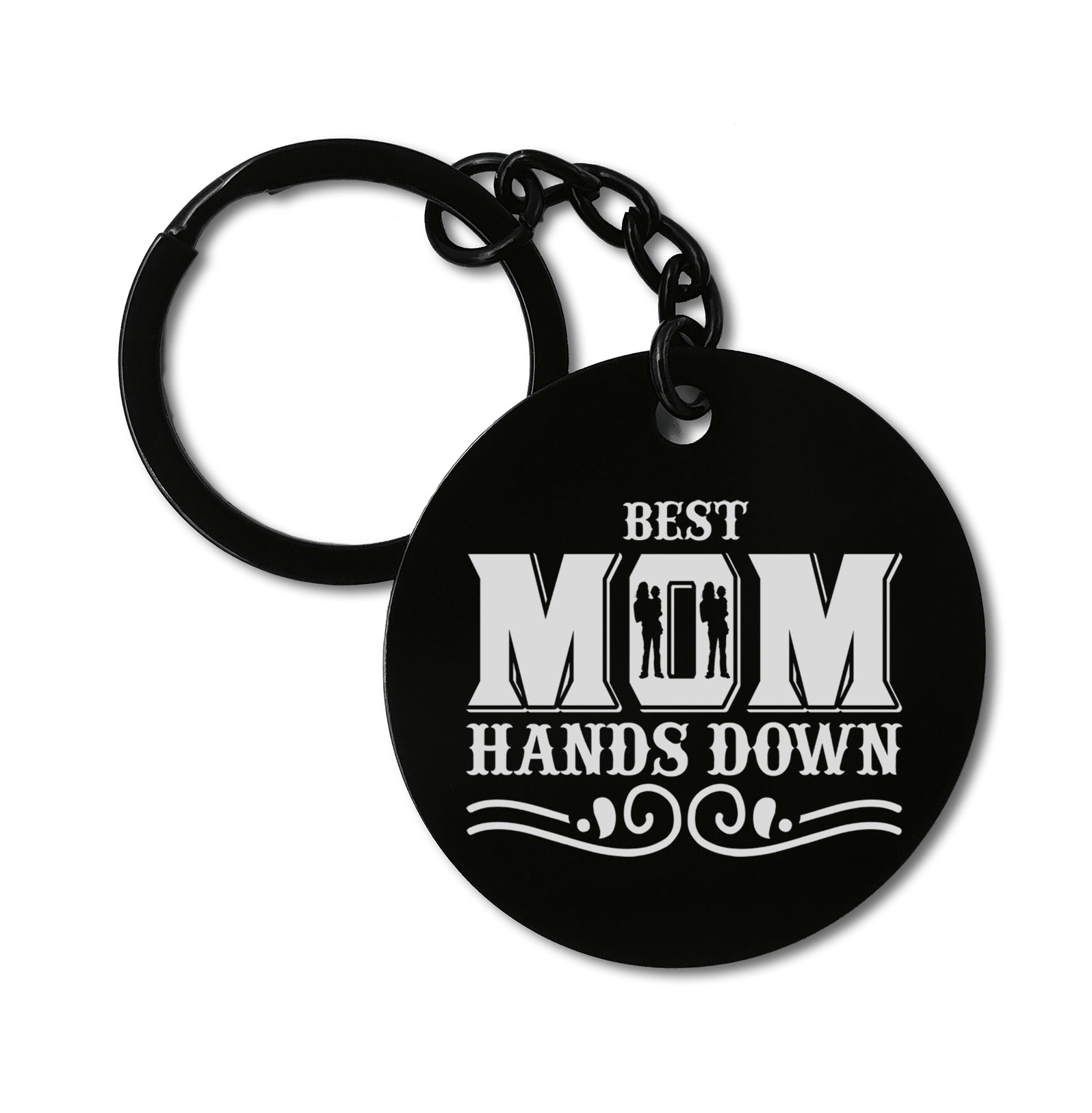 Best Mom Hand Down Mother_s Day Graviruotas metalinis pakabukas su pasirenkamu užkabinimu