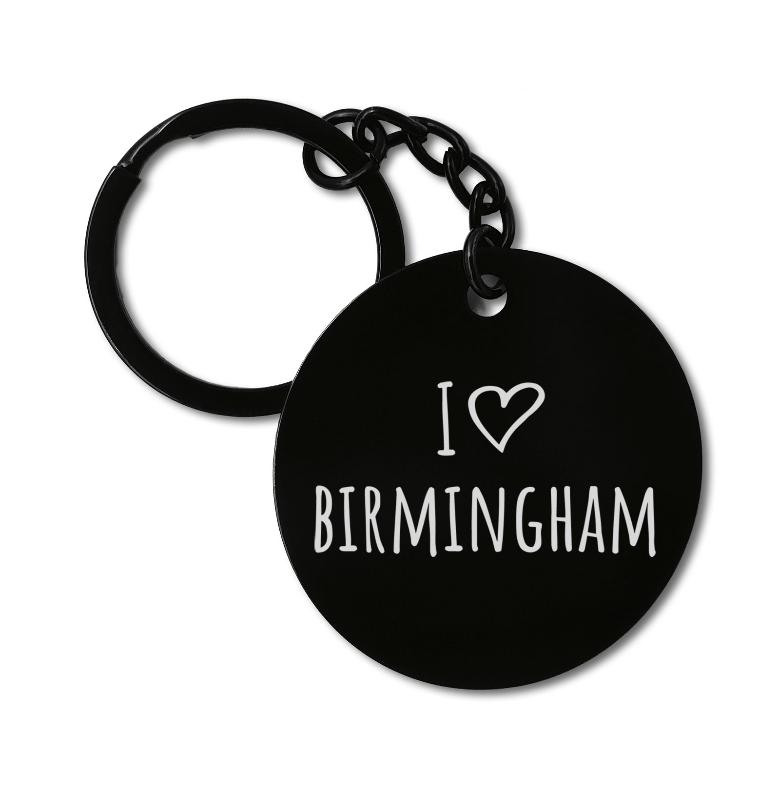 I Love Birmingham City Travel England Graviruotas metalinis pakabukas su pasirenkamu užkabinimu