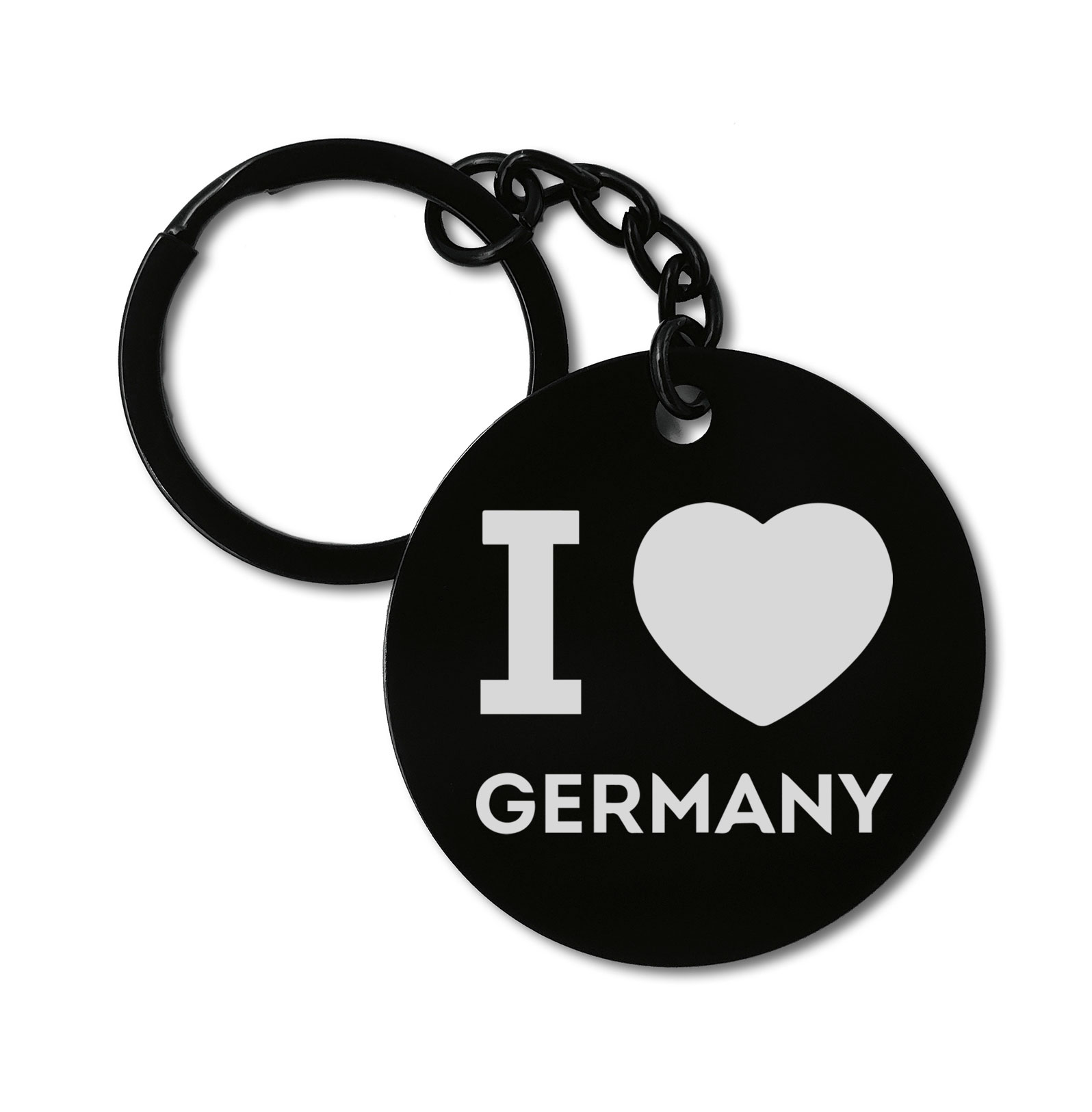 I LOVE GERMANY Germany Graviruotas metalinis pakabukas su pasirenkamu užkabinimu