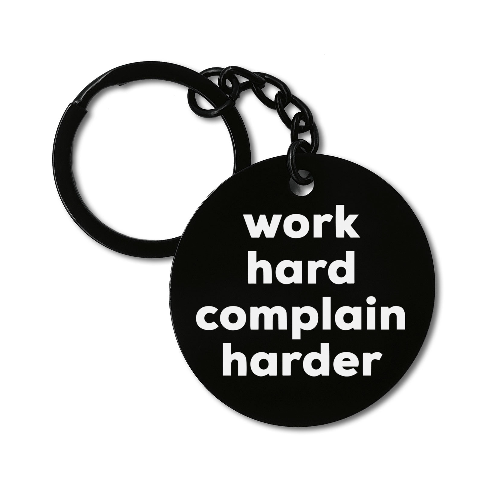 Work Hard Complain Harder Life Style Graviruotas metalinis pakabukas su pasirenkamu užkabinimu