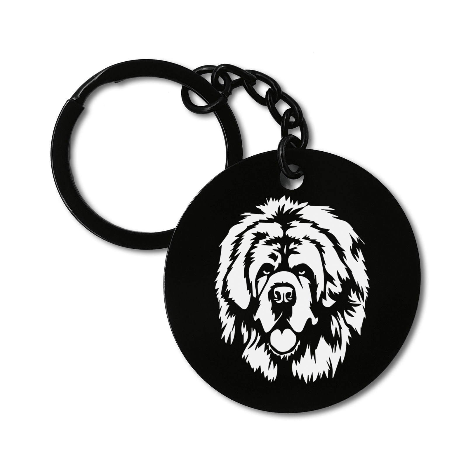 Tibetan Mastiff Dog Breed Graviruotas metalinis pakabukas su pasirenkamu užkabinimu