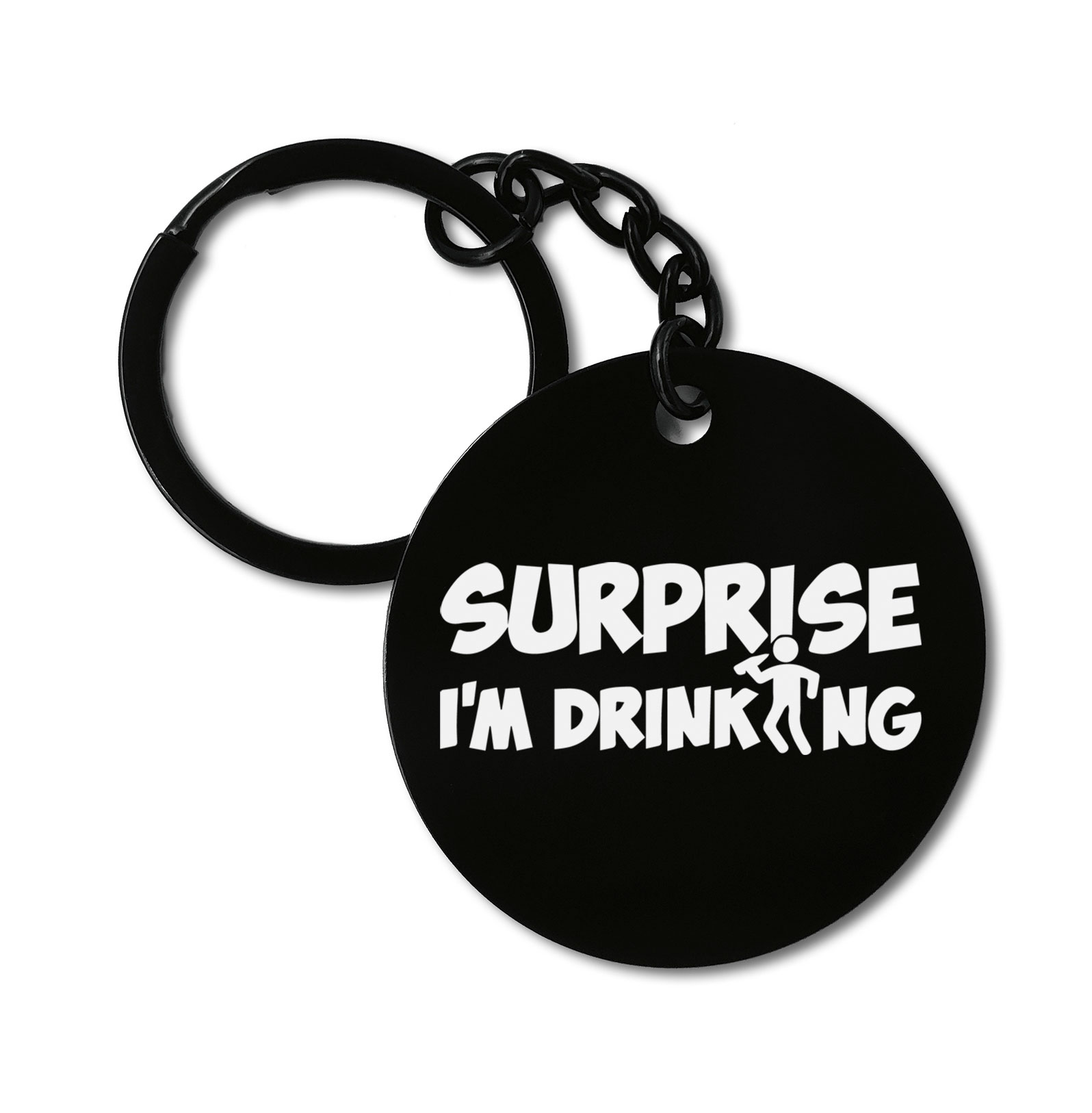 Surprise I Am Drinking Funny Meme Graviruotas metalinis pakabukas su pasirenkamu užkabinimu