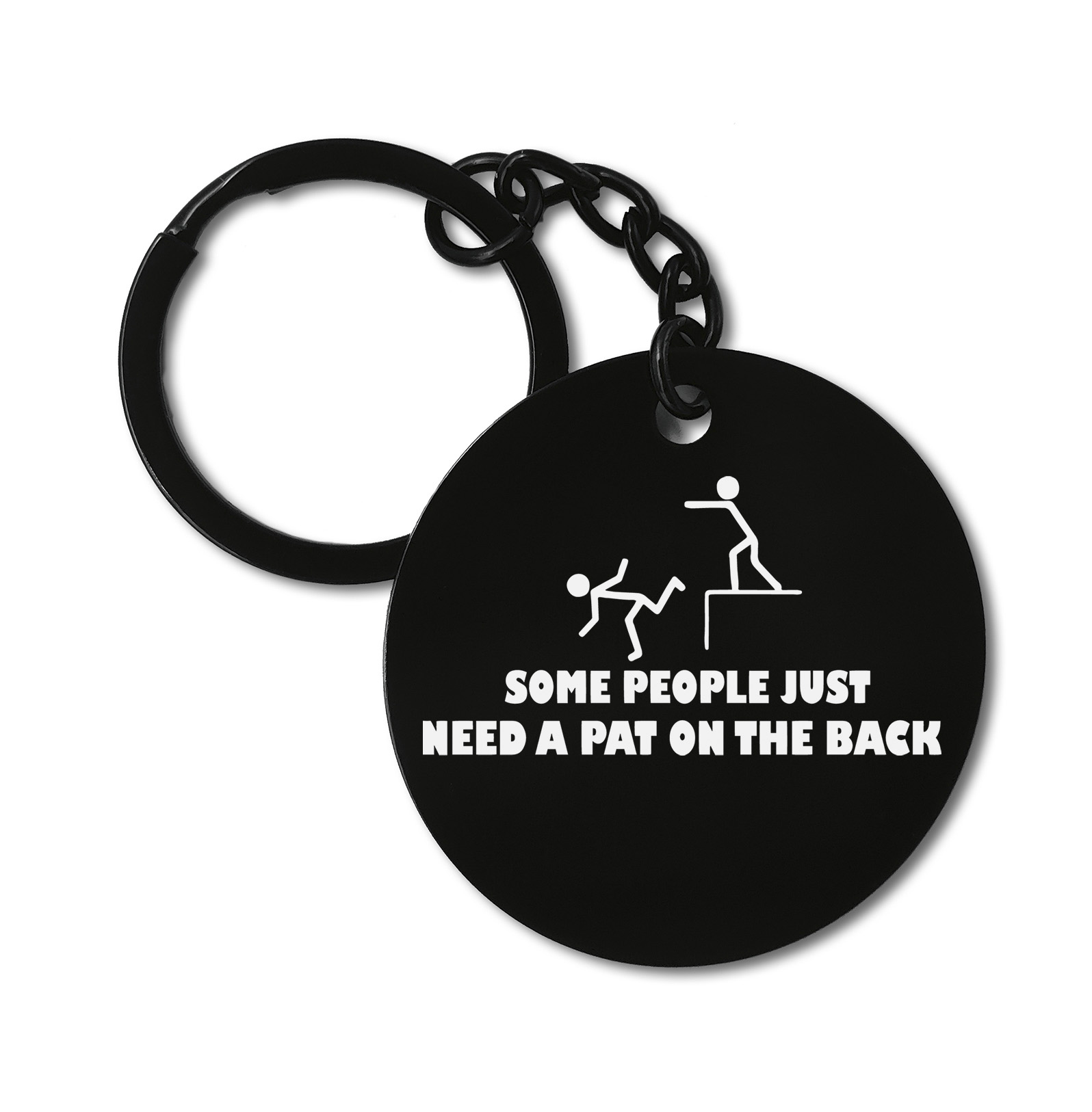 0612 Some People Just Need A Pat On The Back Graviruotas metalinis pakabukas su pasirenkamu užkabinimu