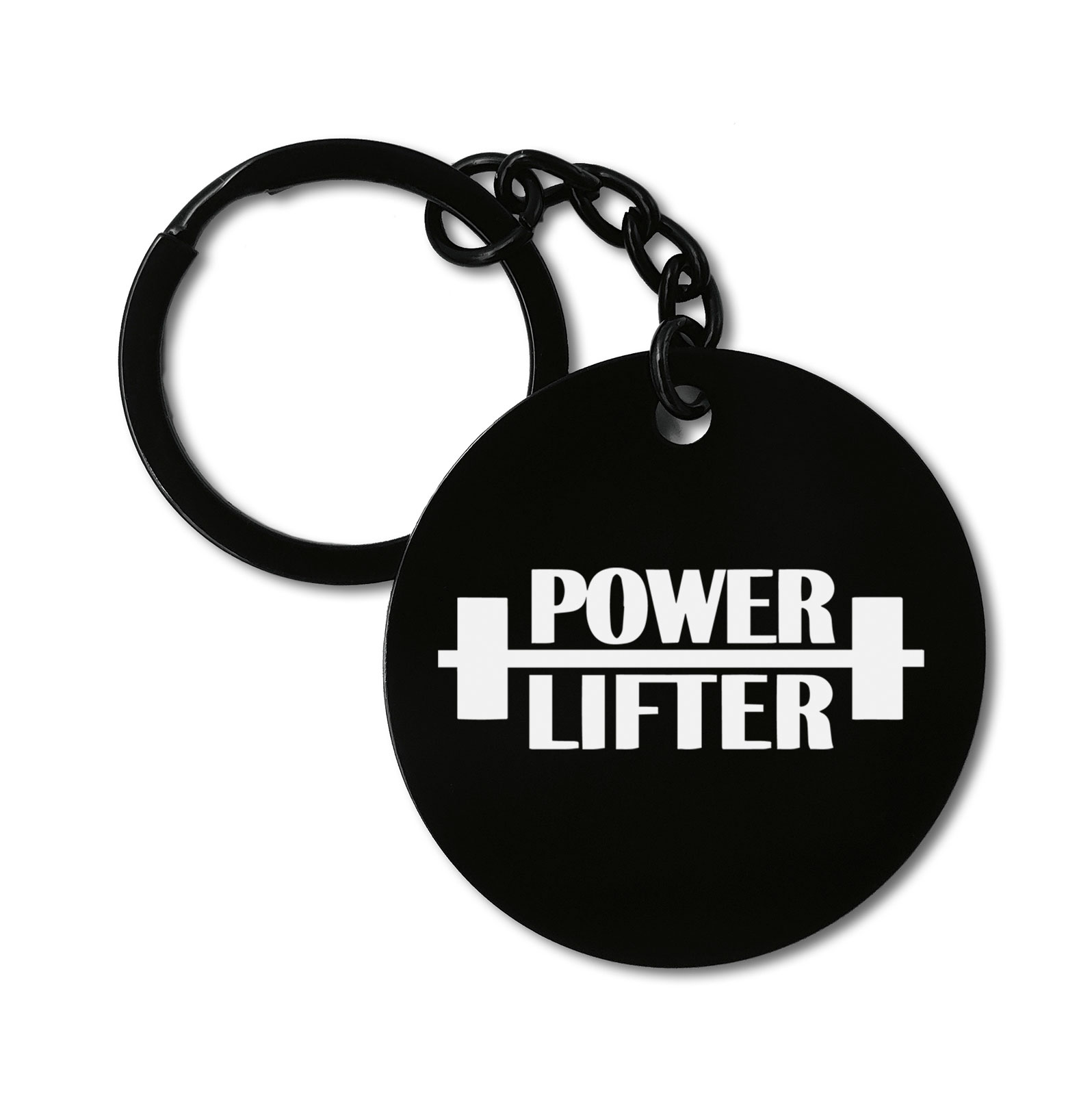 Powerlifter Workout Gym Graviruotas metalinis pakabukas su pasirenkamu užkabinimu