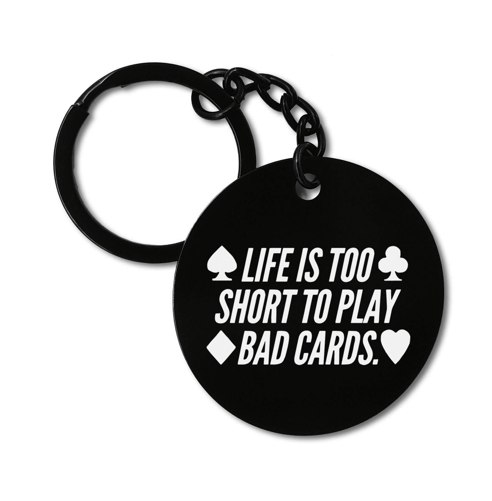 Poker Gambling Cards Life Style Graviruotas metalinis pakabukas su pasirenkamu užkabinimu