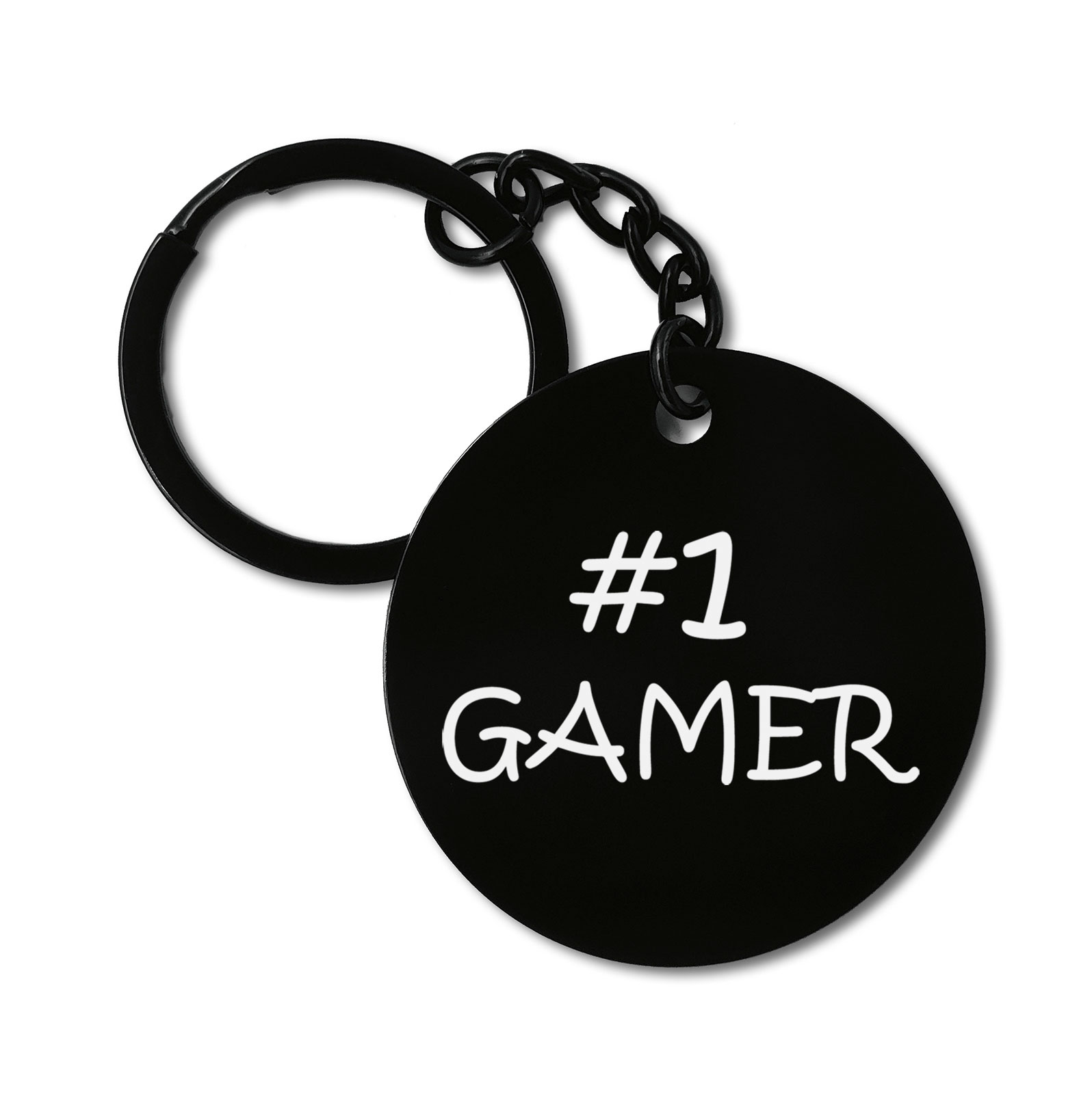 Number One Gamer Computer Games Graviruotas metalinis pakabukas su pasirenkamu užkabinimu