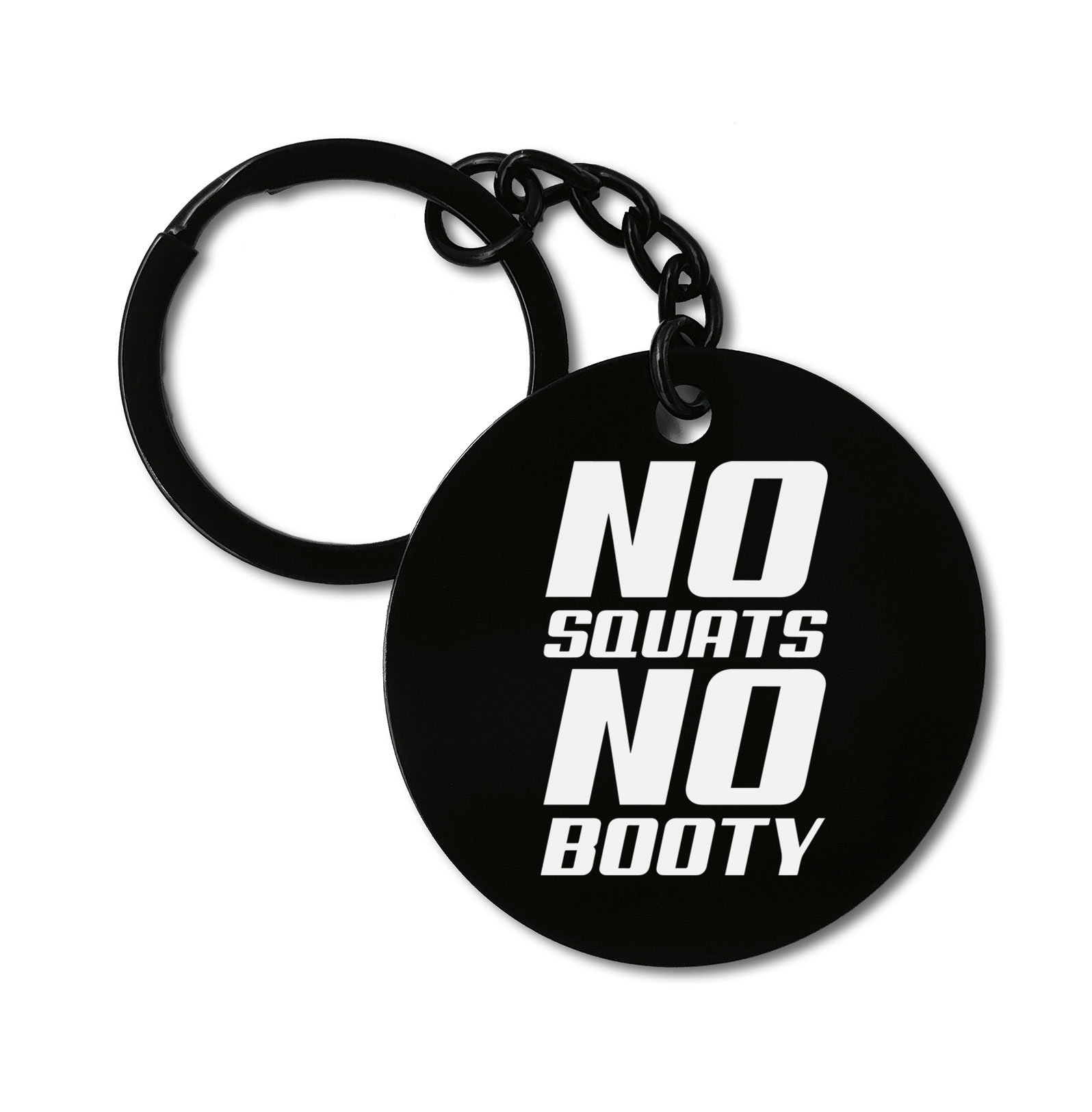 No Squats No Booty Workout Graviruotas metalinis pakabukas su pasirenkamu užkabinimu