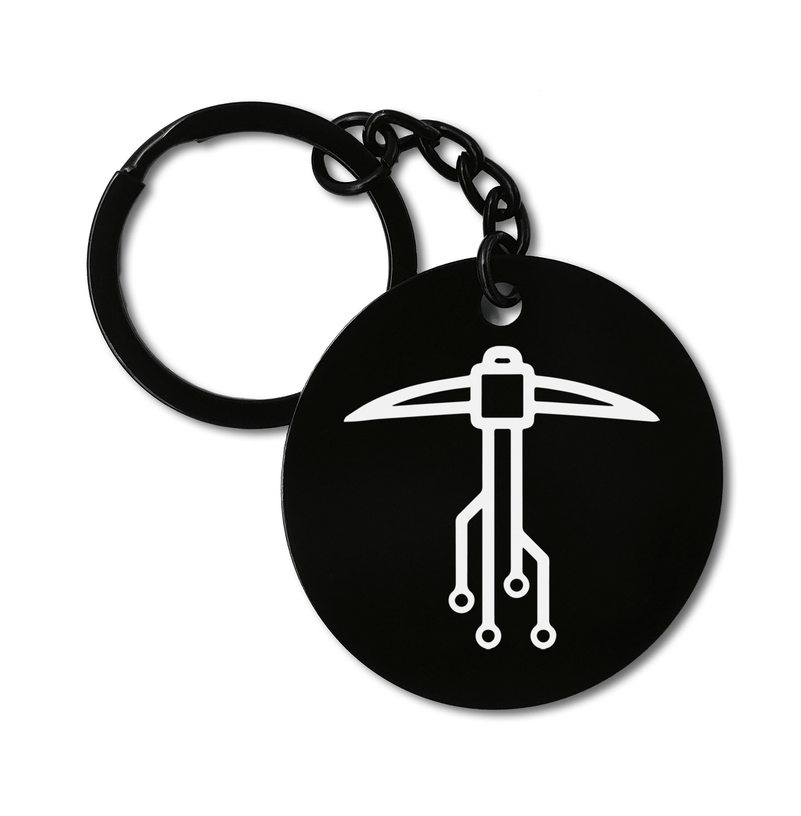 Miner Pickaxe Crypto Mining Curency Graviruotas metalinis pakabukas su pasirenkamu užkabinimu