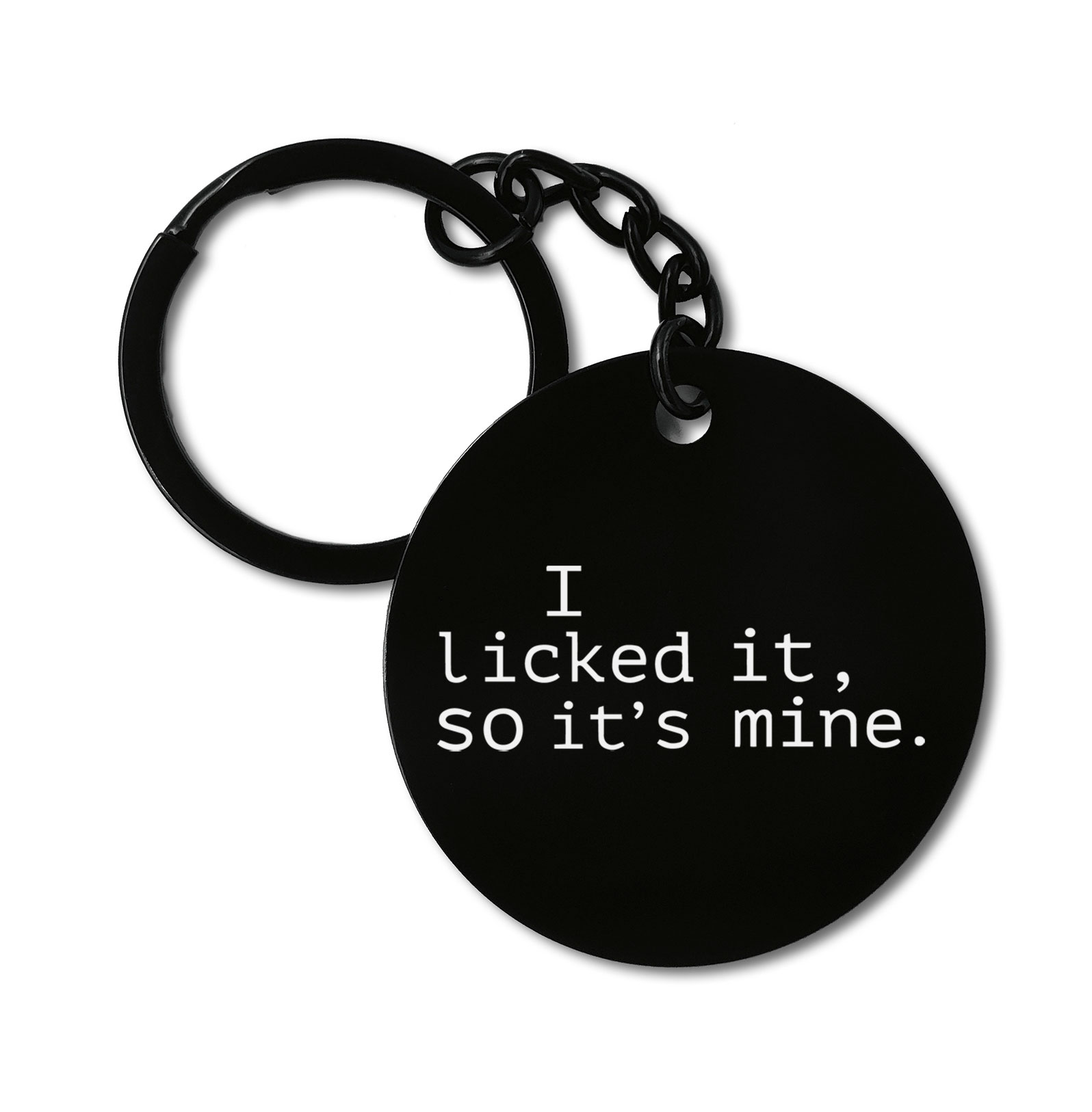 I Licked It So Its Mine Meme Quote Graviruotas metalinis pakabukas su pasirenkamu užkabinimu
