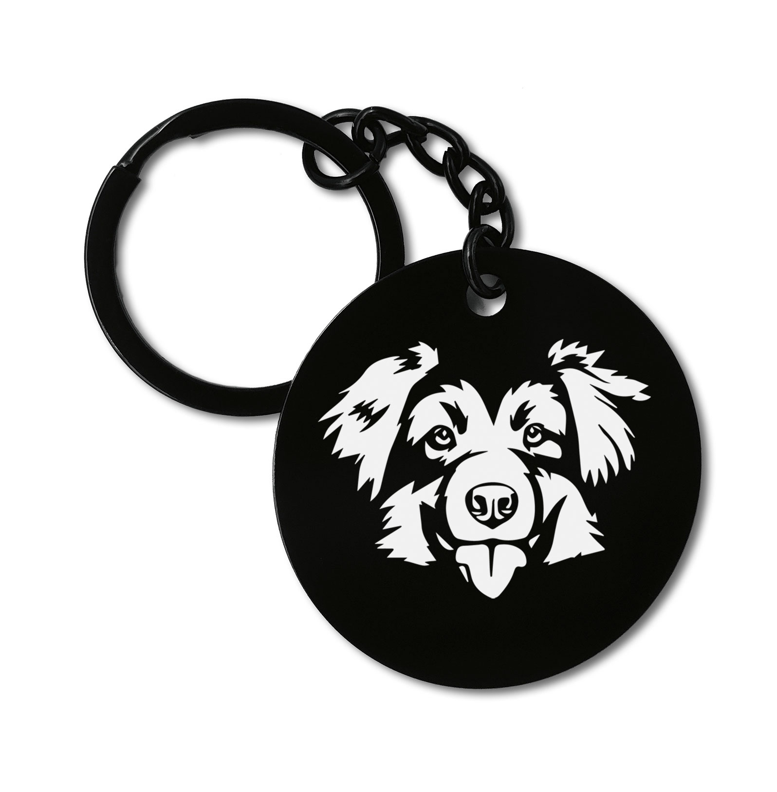 English Shepherd Dog Breed Graviruotas metalinis pakabukas su pasirenkamu užkabinimu