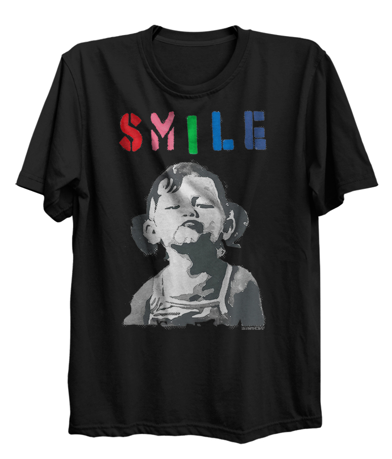 Banksy Graffiti Quote SMILE With Girl Not Smiling ART