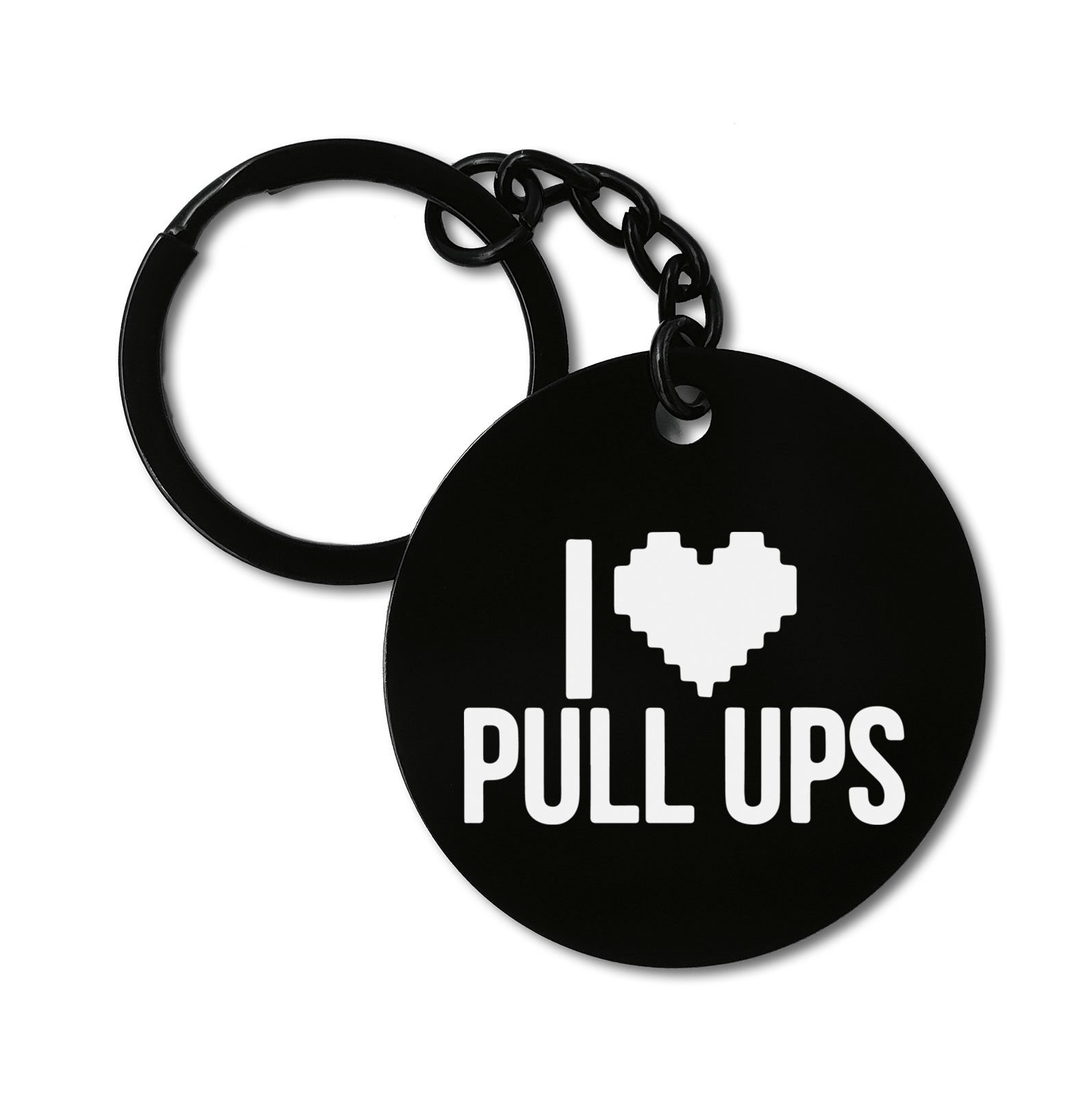 Calisthenics I Love Pul Ups Graviruotas metalinis pakabukas su pasirenkamu užkabinimu