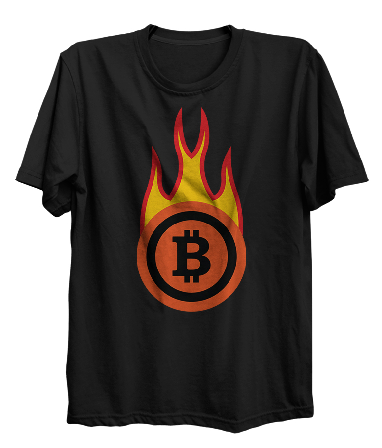Bitcoin Fire Flames Crypto Currency