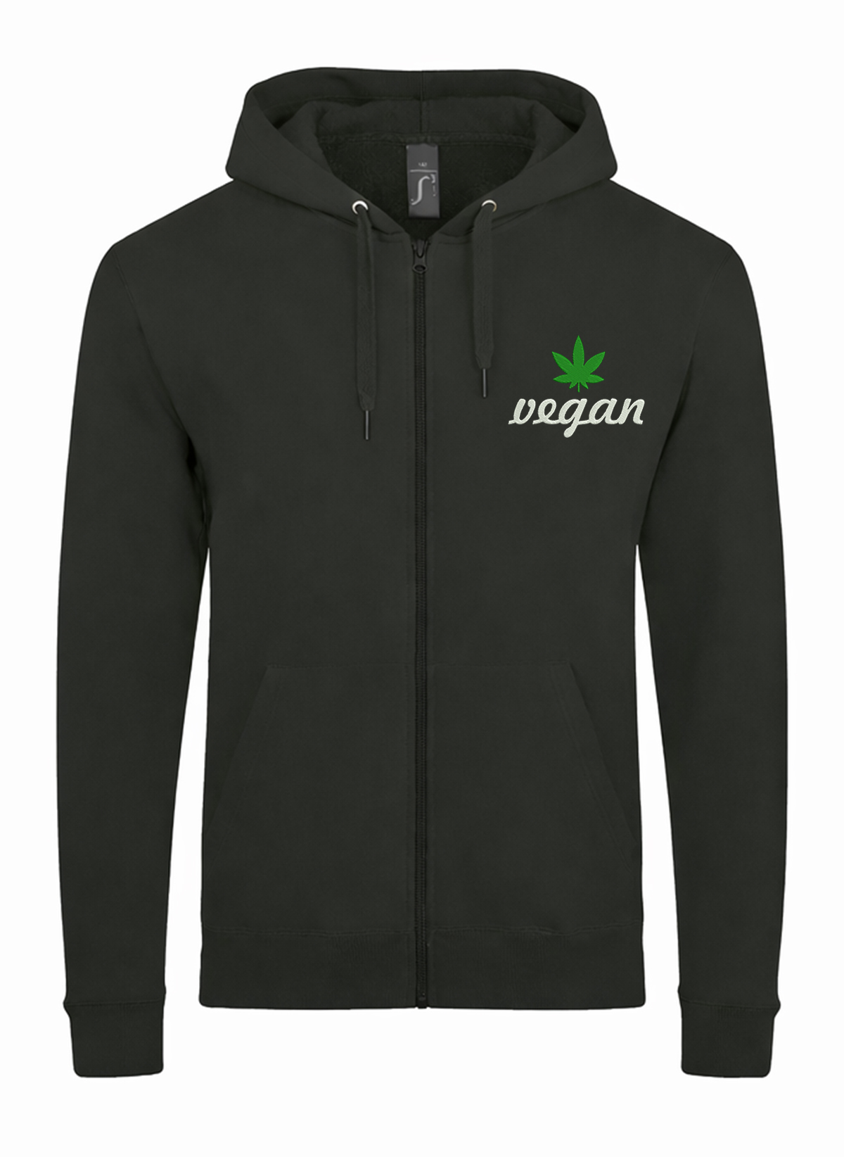 Vegan Marijuana Cannabis Leaf Unisex džemperis su užtrauktuku ir gobtuvu