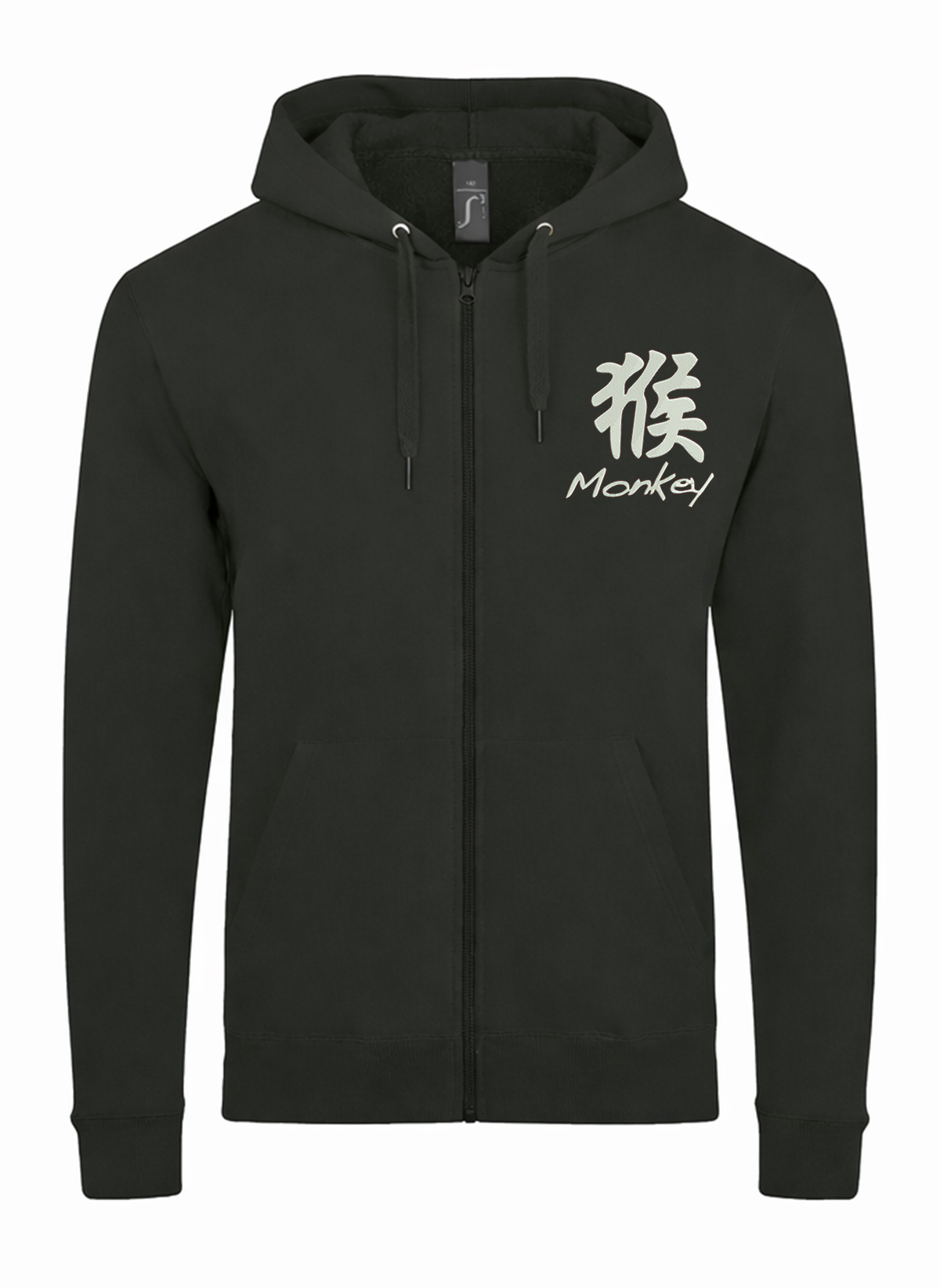 Monkey Chinese Zodiac Signs Unisex džemperis su užtrauktuku ir gobtuvu