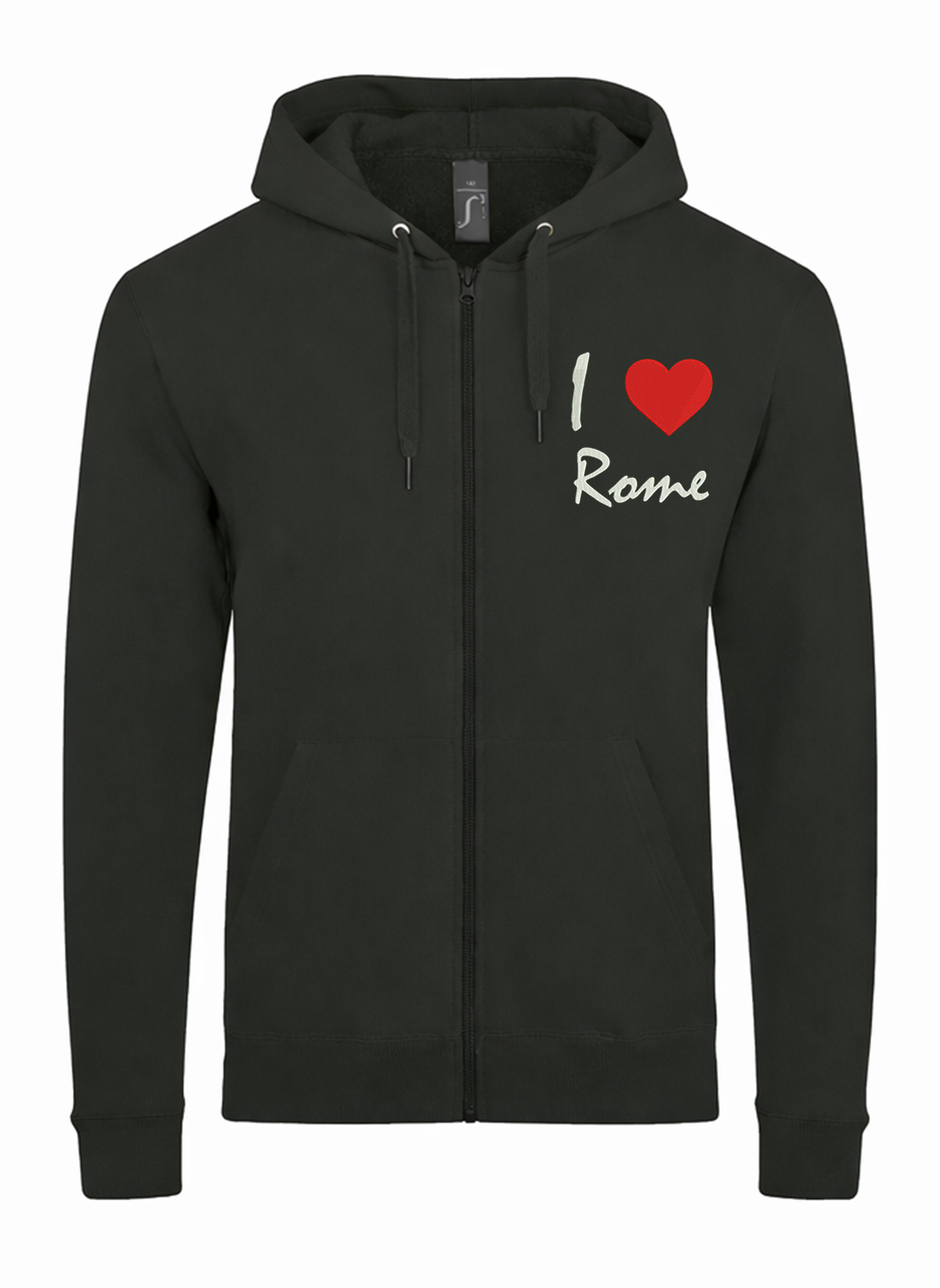 I Love Rome City Italy Unisex džemperis su užtrauktuku ir gobtuvu