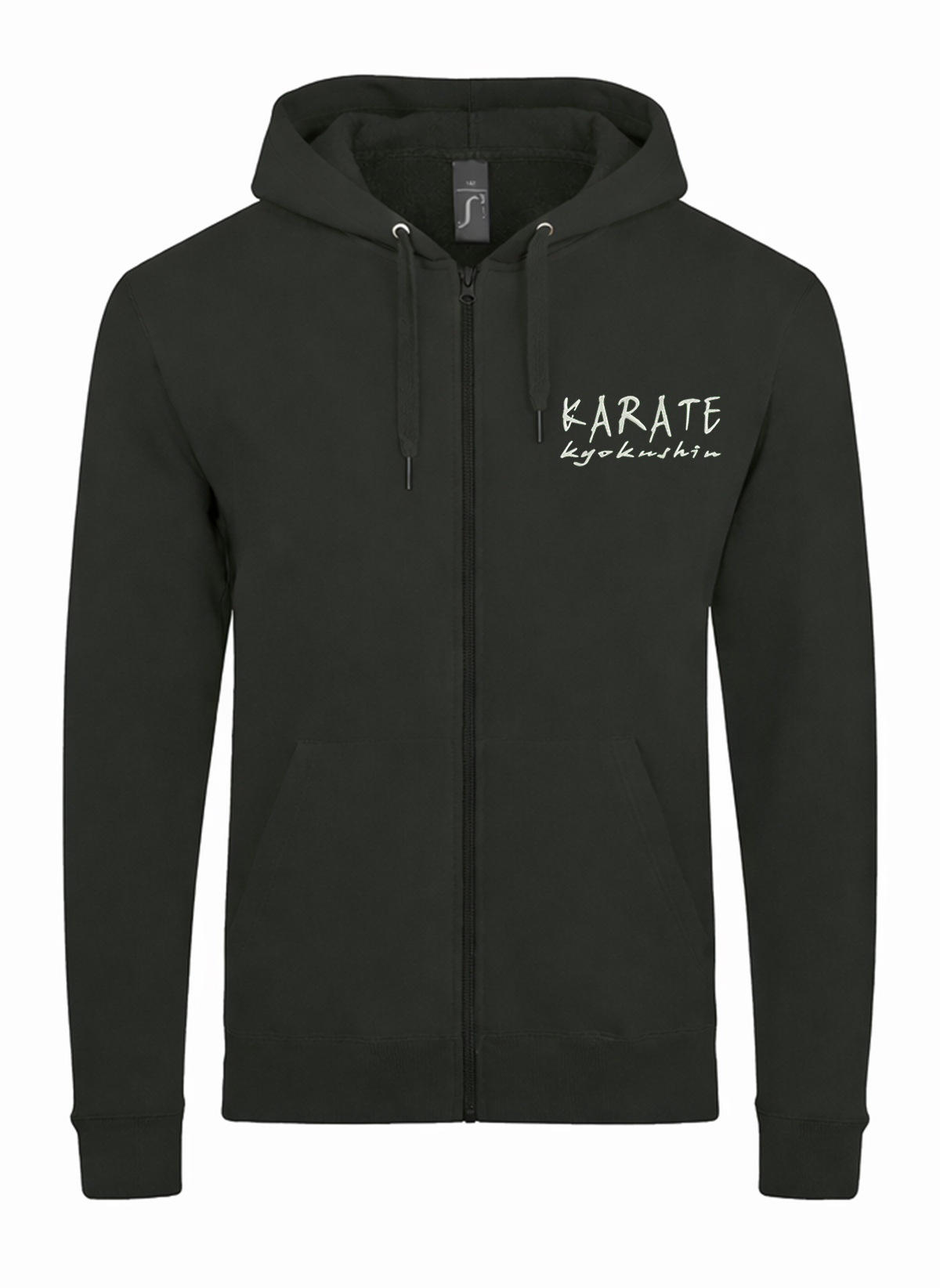 Karate Kyokushin Style Japan Unisex džemperis su užtrauktuku ir gobtuvu