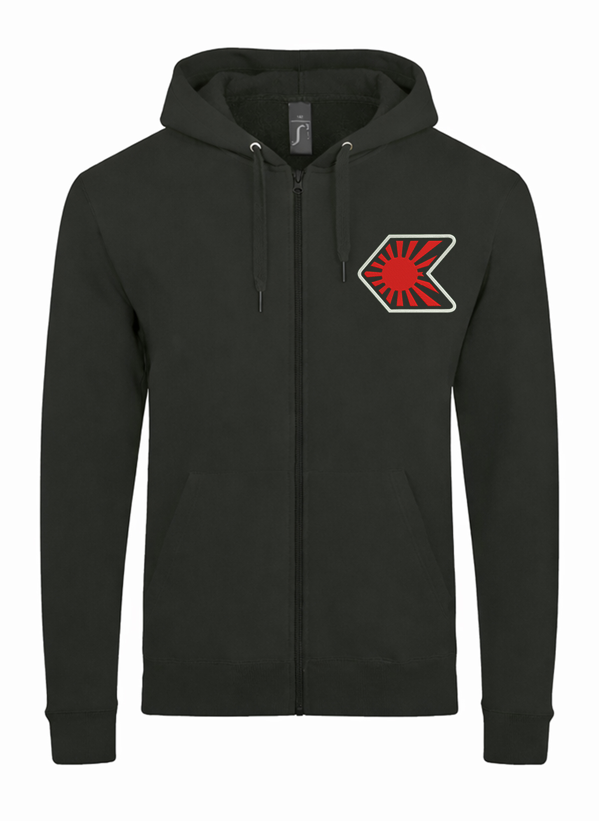 JDM Logo Japan Flag Unisex džemperis su užtrauktuku ir gobtuvu