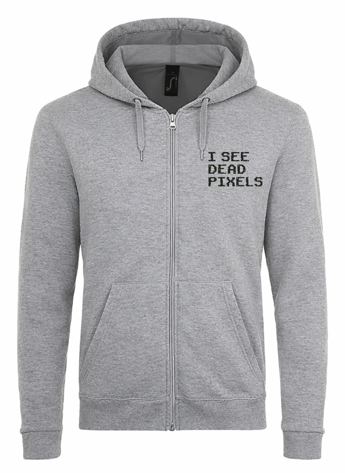 I See Dead Pixels Gamer2 JUODI Unisex džemperis su užtrauktuku ir gobtuvu