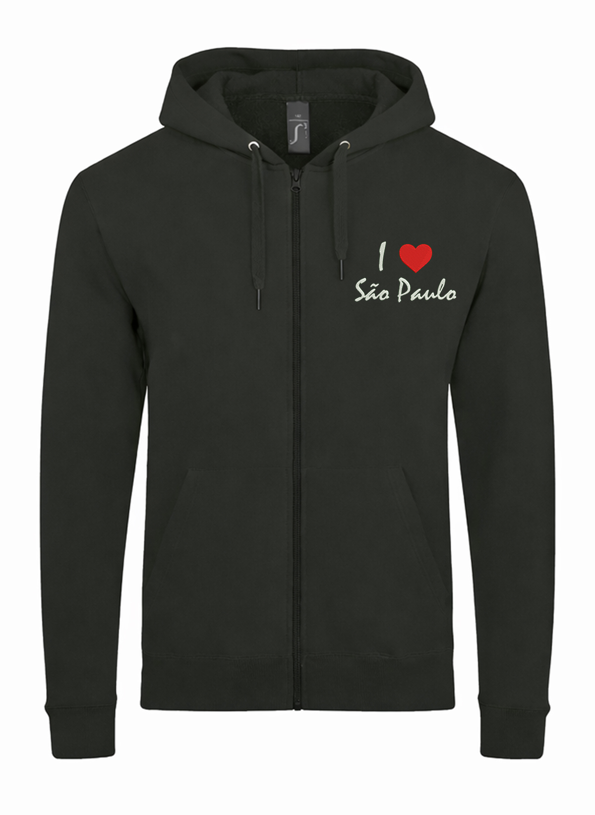 I Love Sao Paulo City Brazil Unisex džemperis su užtrauktuku ir gobtuvu