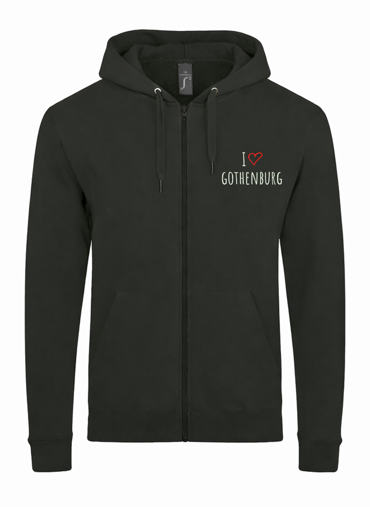 I Love Gothenburg City Sweden Unisex džemperis su užtrauktuku ir gobtuvu