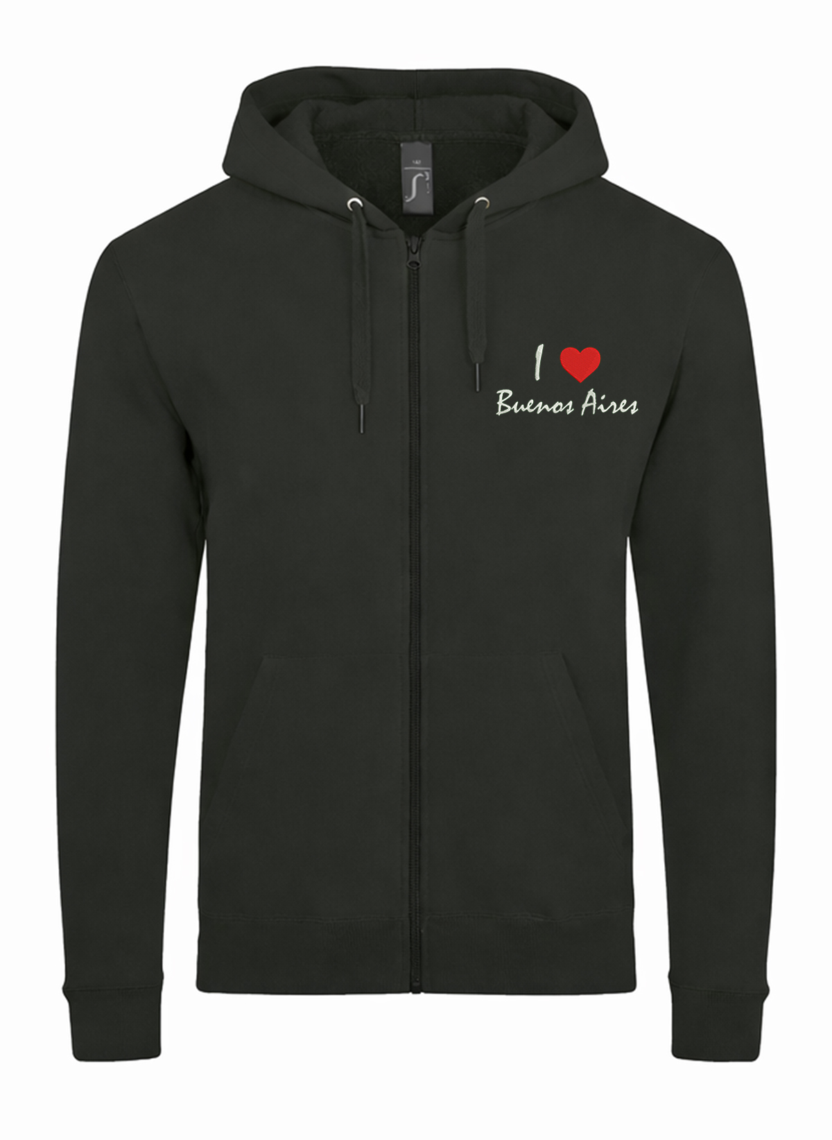 I Love Buenos Aires City Argentina Unisex džemperis su užtrauktuku ir gobtuvu