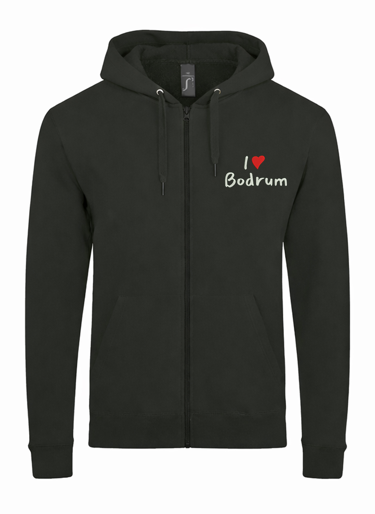 I Love Bodrum City Turkey Unisex džemperis su užtrauktuku ir gobtuvu