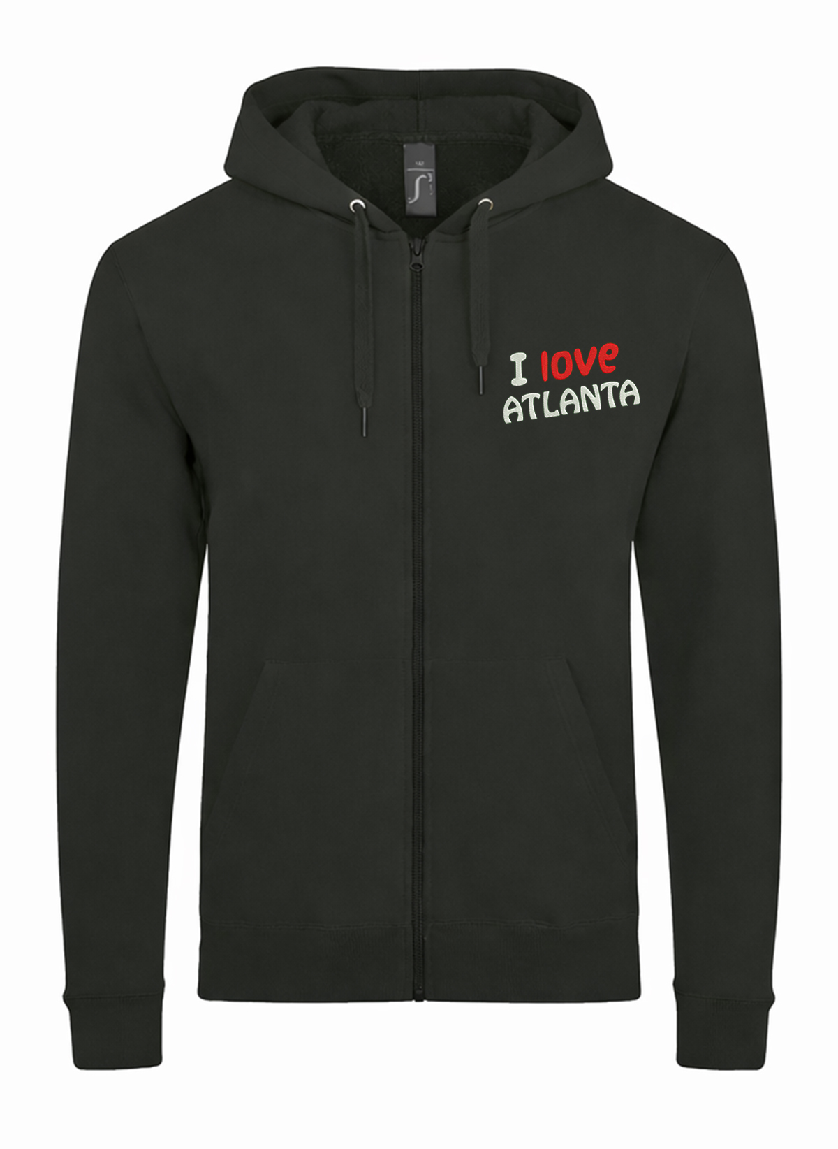I Love Atlanta City Georgia USA Unisex džemperis su užtrauktuku ir gobtuvu