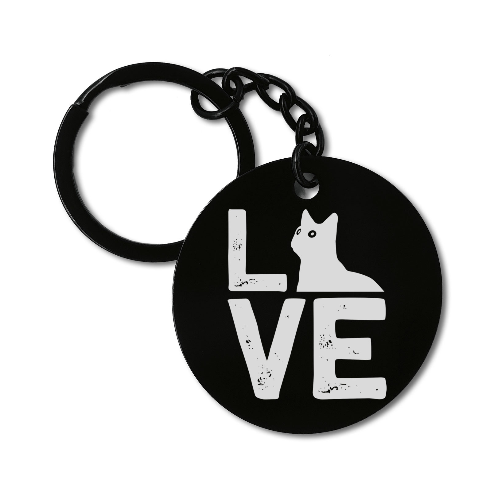 Love Cat Pet Owner Graviruotas metalinis pakabukas su pasirenkamu užkabinimu